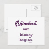 Carte Postale Rhinebeck, mon histoire commence ici. (Devant / Derrière)