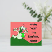 Carte Postale Rhinelander coloré WI Hodag Hello POSTCARD (Debout devant)