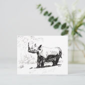 CARTE POSTALE RHINO (Debout devant)