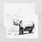 CARTE POSTALE RHINO (Devant / Derrière)