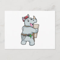 Rhino à la peinture avec des couleurs