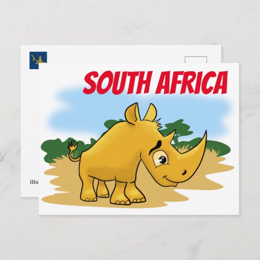Carte Postale Rhino Afrique du Sud (Devant / Derrière)