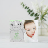 Carte Postale Rhino Baby shower Safari (Debout devant)