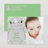 Carte Postale Rhino Baby shower Safari (Devant / Derrière)