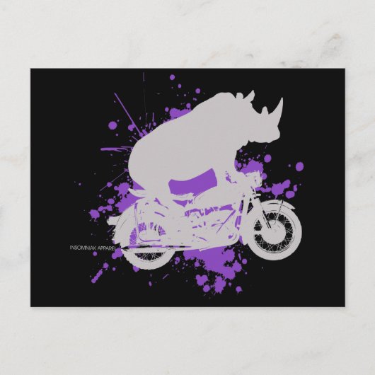 Carte Postale Rhino Biker (Devant)