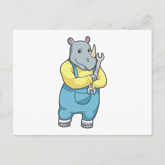 Carte Postale Rhino en mécanique avec clé (Devant)