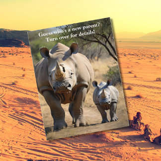 Carte Postale Rhino mère avec Calf