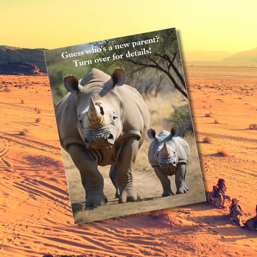 Carte Postale Rhino mère avec Calf