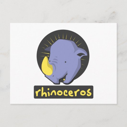 Carte Postale rhino mignon (Devant)