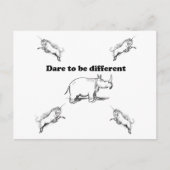 Carte Postale Rhino Parmi les licornes Oser être un autre dessin (Devant)