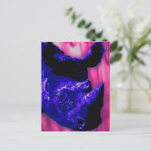 Carte Postale Rhino peint en bleu (Debout devant)