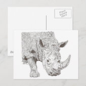 Carte Postale Rhino Pointillisme (Devant / Derrière)