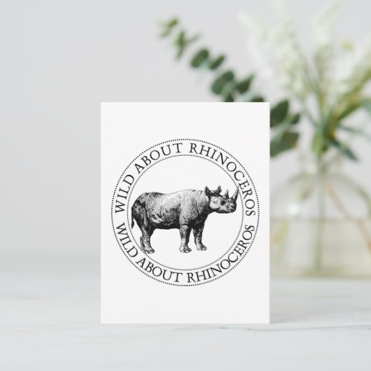 Carte Postale Rhinoceros (Debout devant)