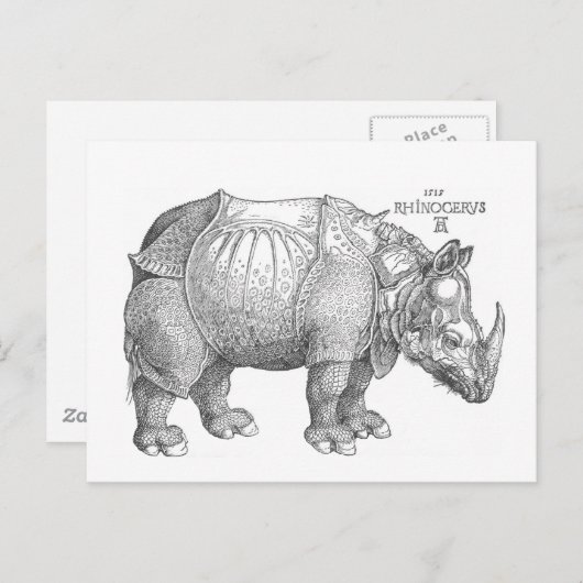 Carte Postale Rhinoceros (Devant / Derrière)