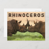 Carte Postale rhinocéros (Devant / Derrière)