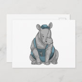 Carte Postale Rhinocéros artisan avec clé à écrous (Devant / Derrière)