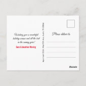 Carte Postale Rhinocéros d'or chic goutte Noël Nouvel An (Dos)