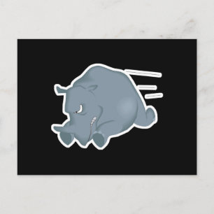 Carte Postale rhinocéros furieux en charge