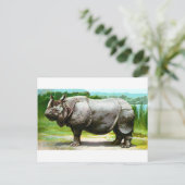 Carte Postale Rhinoceros indien (Debout devant)