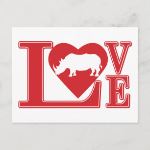 Carte Postale Rhinoceros Love