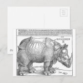Carte Postale Rhinoceros par Albrecht Durer (Devant / Derrière)