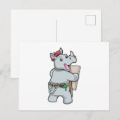 Carte Postale Rhinocéros peignant avec des couleurs (Devant / Derrière)