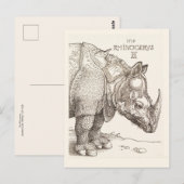 Carte postale Rhinoceros vintage (Devant / Derrière)