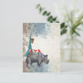 Carte Postale Rhinocéros vintage (Debout devant)