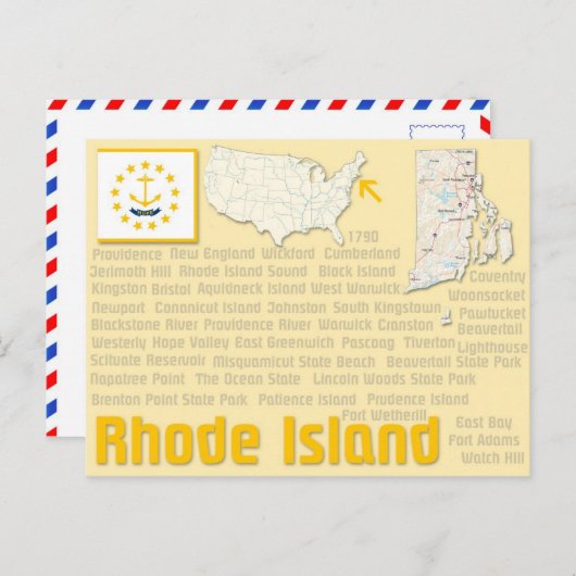 Carte postale "Rhode Island" (Devant / Derrière)