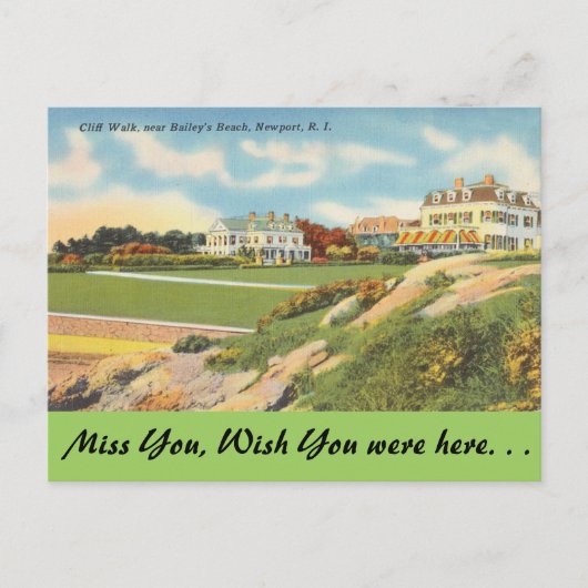 Carte Postale Rhode Island, Cliff Walk, Newport (Devant)