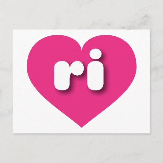 Carte Postale Rhode Island coeur rose chaud - I love ri (Devant)