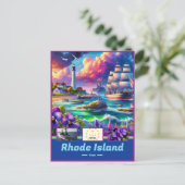 Carte Postale Rhode Island Élégance côtière Pittoresque (Debout devant)