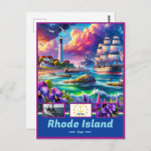 Carte Postale Rhode Island Élégance côtière Pittoresque (Devant / Derrière)