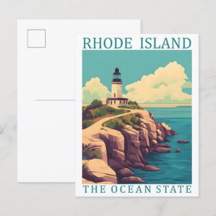 Carte Postale Rhode Island l'État de l'Océan USA Lieu de Voyage