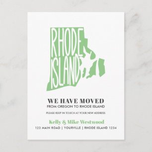 Carte Postale RHODE ISLAND Nous avons déménagé Nouvelle adresse 