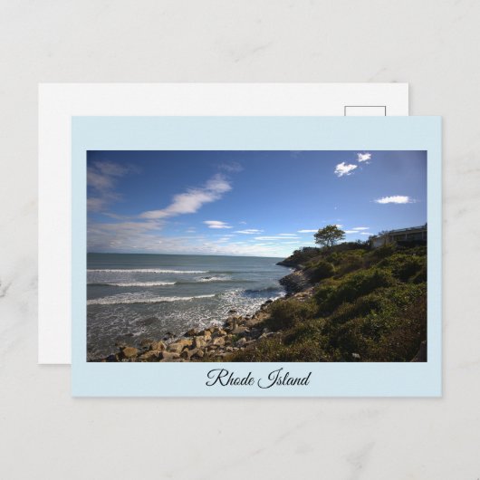 Carte Postale Rhode Island Ocean Cliffside Postcard (Devant / Derrière)
