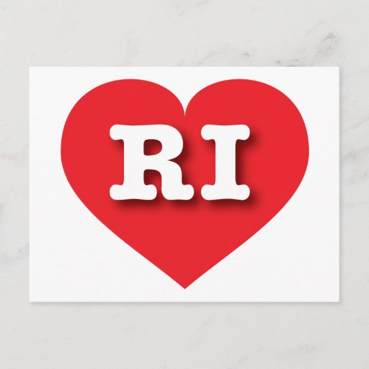 Carte Postale Rhode Island Red Heart - I love RI (Devant)