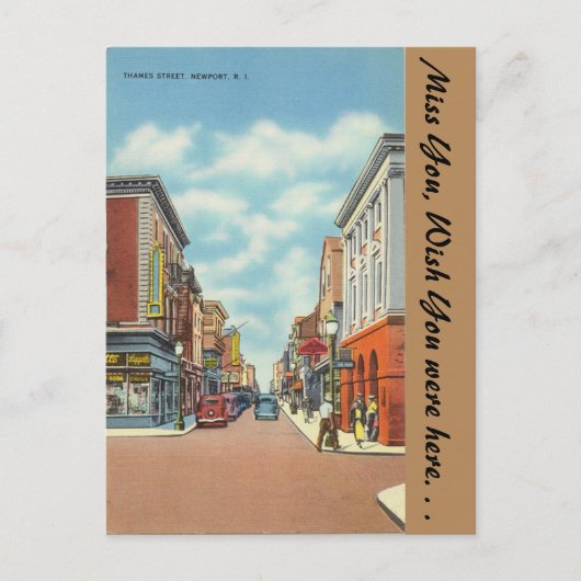 Carte Postale Rhode Island, Thames Street, Newport (Devant)