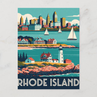 Carte Postale Rhode Island USA Coastal Towns New England Travel