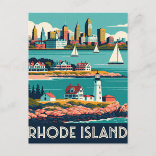 Carte Postale Rhode Island villes côtières des États-Unis Voyage