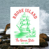 Carte Postale Rhode Island Voyage Nautique Océan État Établie en
