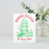 Carte Postale Rhode Island Voyage Nautique Océan État Établie en (Debout devant)