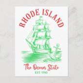Carte Postale Rhode Island Voyage Nautique Océan État Établie en (Devant)