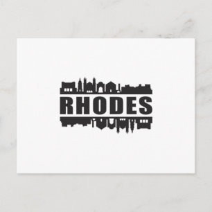 Carte Postale Rhodes Grèce City Skyline Cityscape Voyage Cadeau