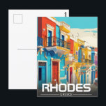 Carte Postale Rhodes, Grèce Ile souvenir<br><div class="desc">"Rhodes" "Ile de Grèce" "Iles du Dodécanèse" "Grèce" "neuvième île" "Mer Méditerranée" "Mer Méditerranée" "Grèce" "souvenir de Grèce" "plages grecques"</div>