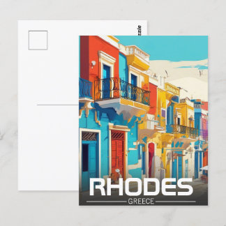 Carte Postale Rhodes, Grèce Ile souvenir