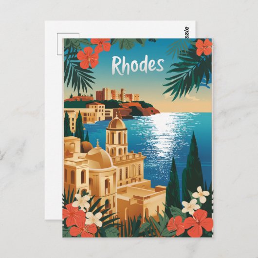 Carte Postale Rhodes Grèce vintage (Devant / Derrière)