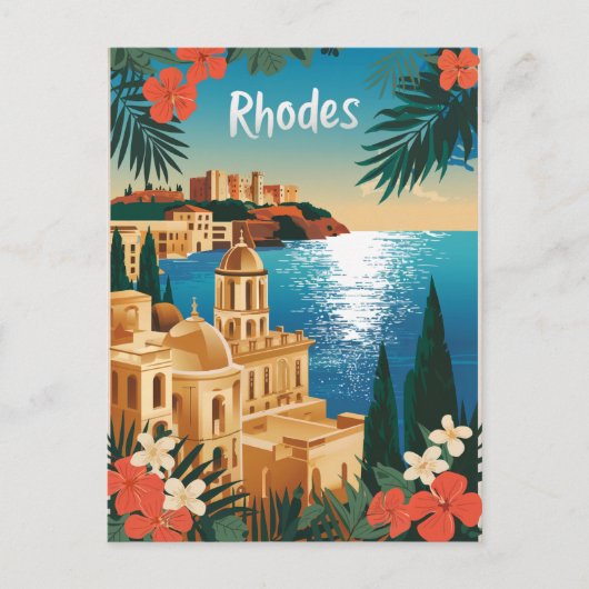 Carte Postale Rhodes Grèce vintage (Devant)