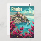 Carte Postale Rhodos Grèce Vintage (Devant / Derrière)