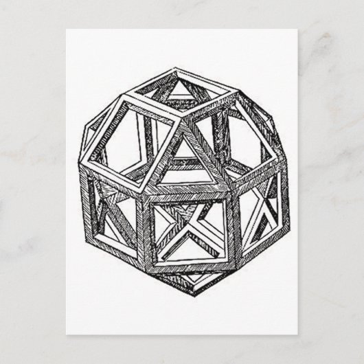 Carte Postale Rhombicuboctahedron, Léonard de Vinci (Devant)